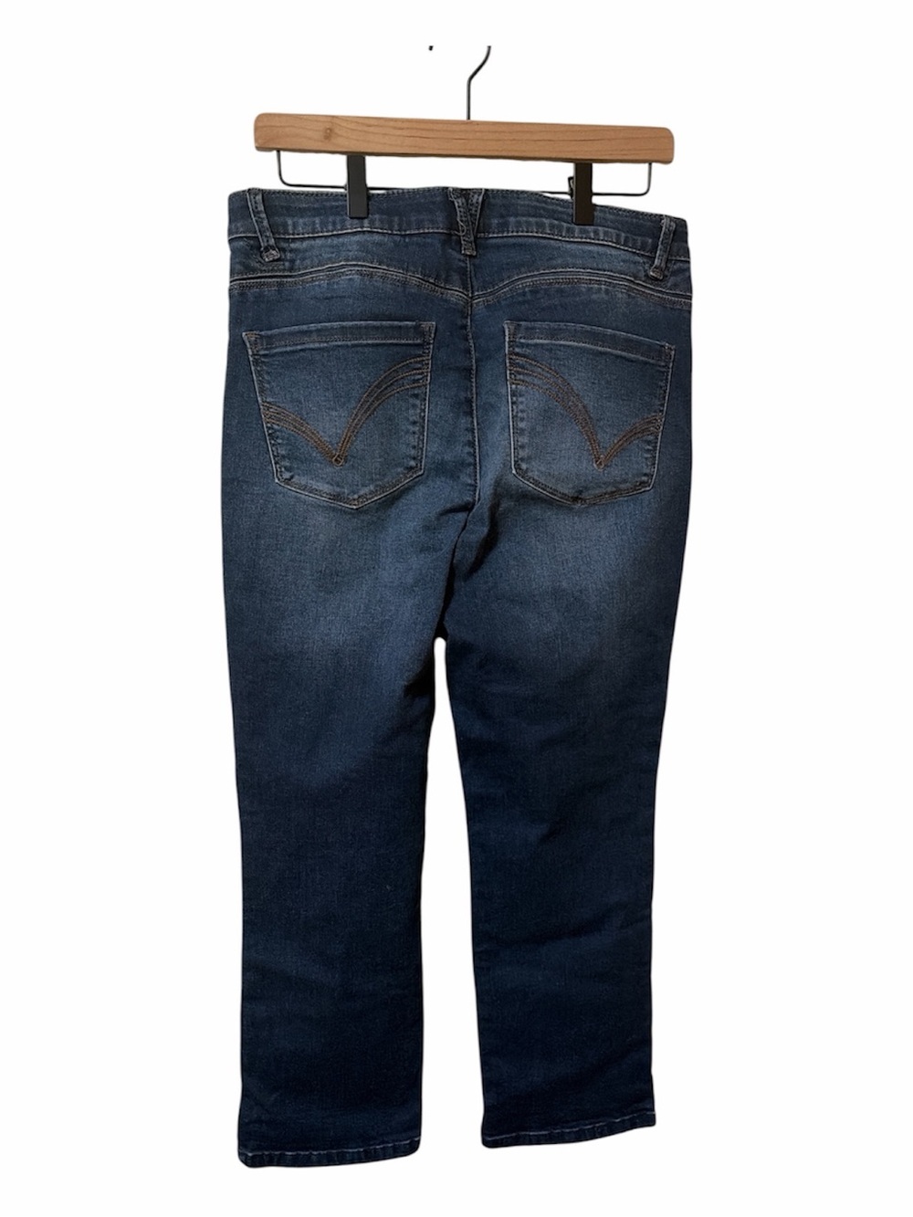 Democracy Ankle Crop Straight Leg Classic Dark Wash Women’s Jeans - Blue - Picture 2 of 5